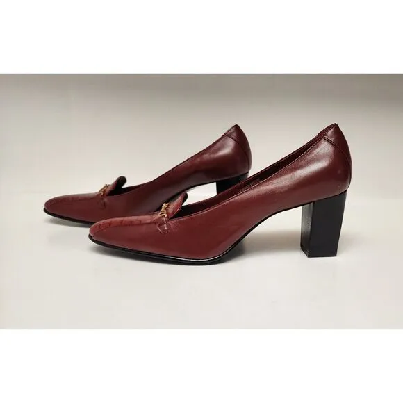 Etienne Aigner Vintage Guinevere Laras Burgundy Red Pumps Heels Shoes Size 7.5M