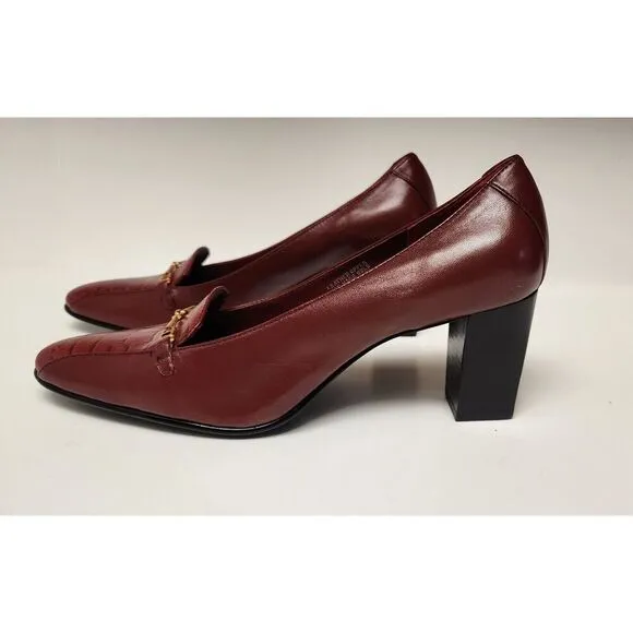 Etienne Aigner Vintage Guinevere Laras Burgundy Red Pumps Heels Shoes Size 7.5M
