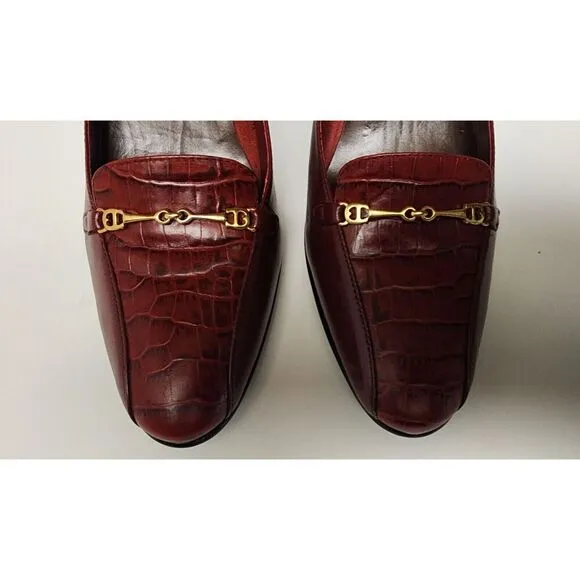 Etienne Aigner Vintage Guinevere Laras Burgundy Red Pumps Heels Shoes Size 7.5M