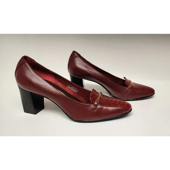 Etienne Aigner Vintage Guinevere Laras Burgundy Red Pumps Heels Shoes Size 7.5M