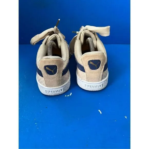 EUC Puma Basket Heart Denim Oatmeal Twilight Blue 36337103 Women Size 9 Shoes