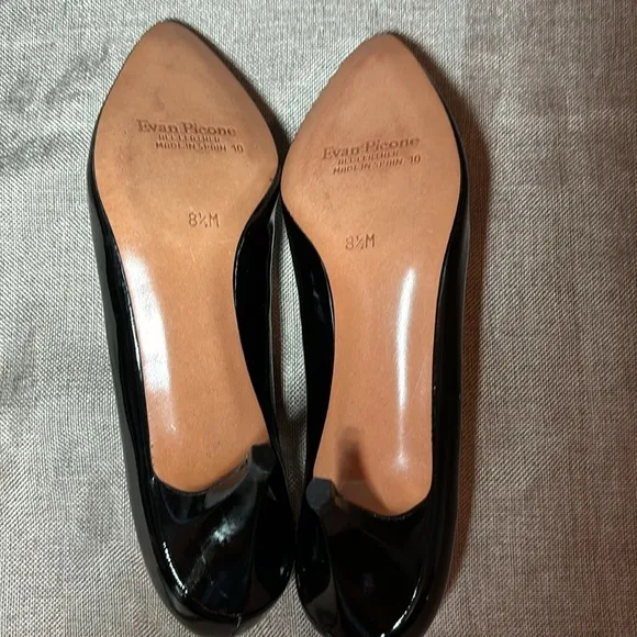 Evan-Picone Vintage Black Patent Leather Pumps Sz 8.5 never NWOT