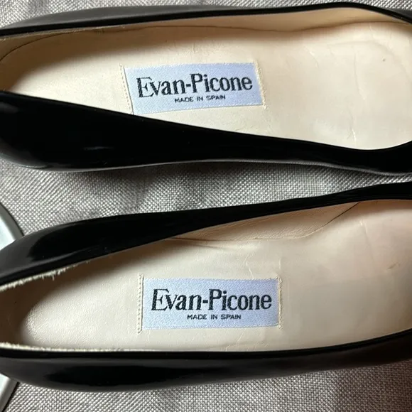 Evan-Picone Vintage Black Patent Leather Pumps Sz 8.5 never NWOT