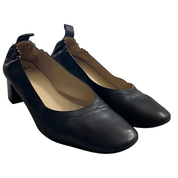 Everlane Day Heel black Leather pumps heels size 6.5