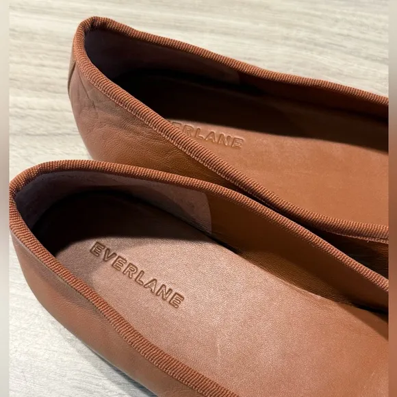 Everlane The Day Ballet Leather Flat In Toasted Almond Size 8.5