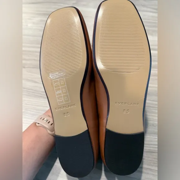 Everlane The Day Ballet Leather Flat In Toasted Almond Size 8.5