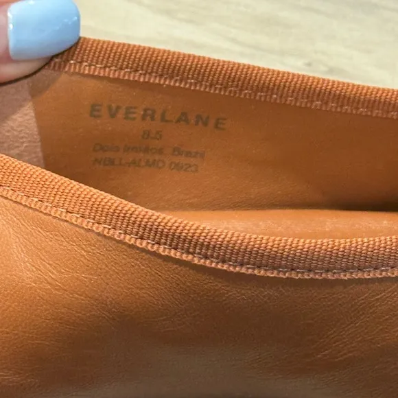 Everlane The Day Ballet Leather Flat In Toasted Almond Size 8.5