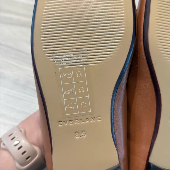 Everlane The Day Ballet Leather Flat In Toasted Almond Size 8.5