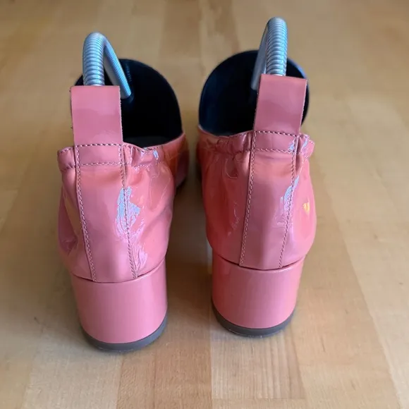 Everlane The Day Heel Patent Leather Pump Salmon Coral 🪸 Women's sz 5.5 *EUC