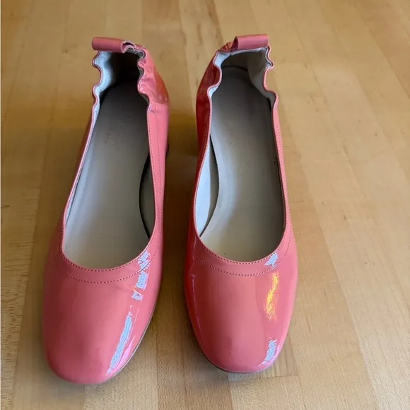 Everlane The Day Heel Patent Leather Pump Salmon Coral 🪸 Women's sz 5.5 *EUC