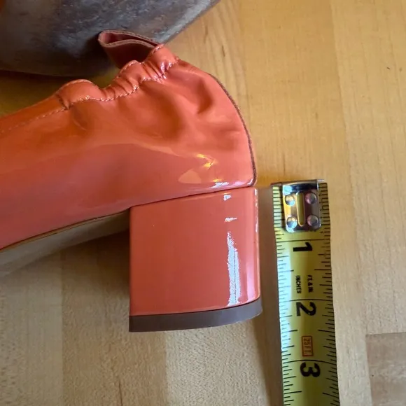Everlane The Day Heel Patent Leather Pump Salmon Coral 🪸 Women's sz 5.5 *EUC