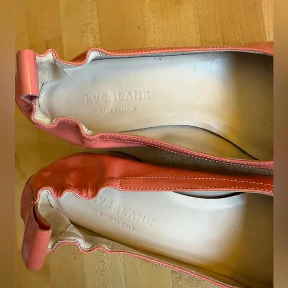 Everlane The Day Heel Patent Leather Pump Salmon Coral 🪸 Women's sz 5.5 *EUC
