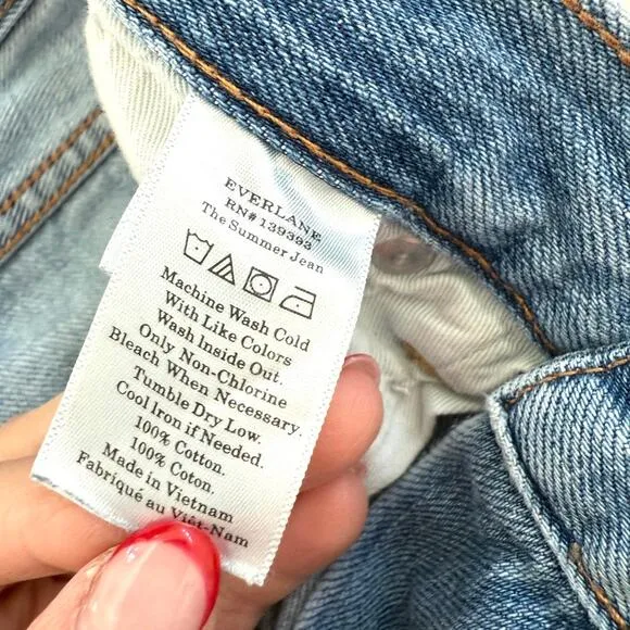 EVERLANE The Summer Jean High Rise Straight Blue Denim Size 28 Cotton Minimalist