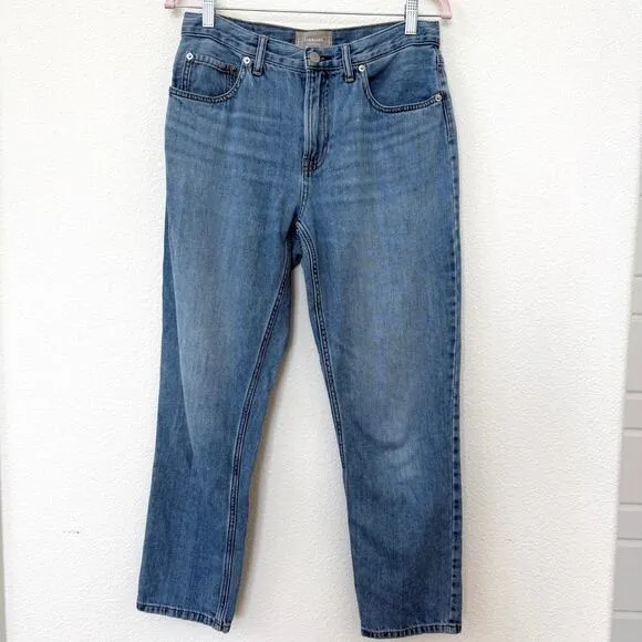 EVERLANE The Summer Jean High Rise Straight Blue Denim Size 28 Cotton Minimalist
