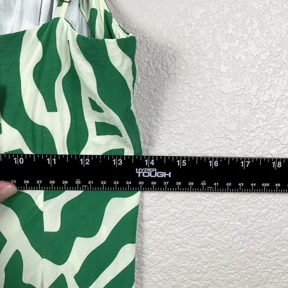 Faithful The Brand San Paolo Midi Dress Tulli Print Green US 8 Tropical Colorful