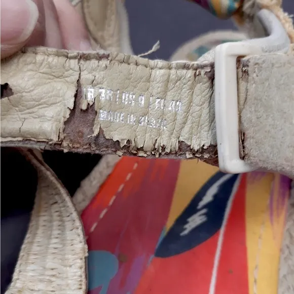 FARM Rio Colorful Straw Raffia Flat-form Espadrille Toucan Sandals Size 9
