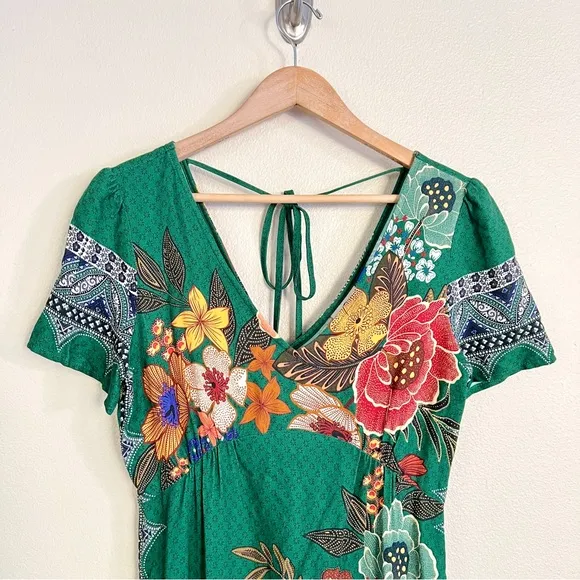 FARM RIO x Anthropologie Verdura Maxi Dress in Green
