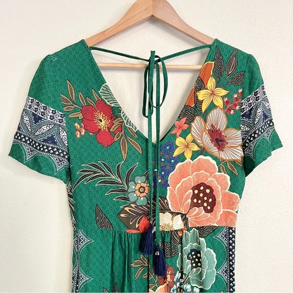 FARM RIO x Anthropologie Verdura Maxi Dress in Green