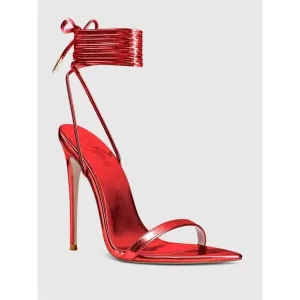 Femme Los Angeles The London Lace-Up Stiletto in Red Size 37/7