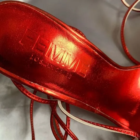 Femme Los Angeles The London Lace-Up Stiletto in Red Size 37/7