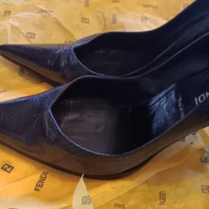 Fendi Black Patent Leather Pointed Toe Shoes Size Eu 39.5/US 8.5