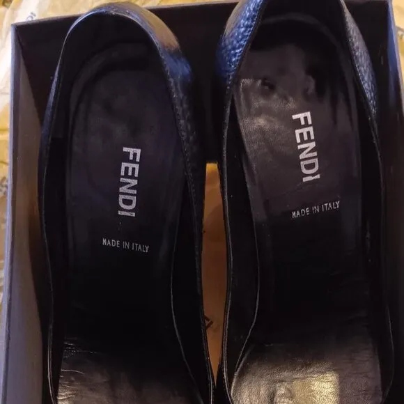 Fendi Black Patent Leather Pointed Toe Shoes Size Eu 39.5/US 8.5