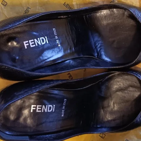 Fendi Black Patent Leather Pointed Toe Shoes Size Eu 39.5/US 8.5