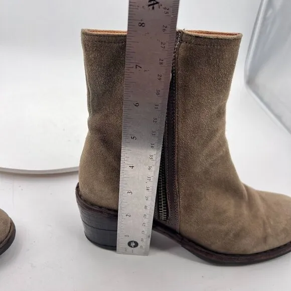 Fiorentini   Baker Women Size EU 35 US 5 Brown Suede Side Zip Ankle Pump Boot