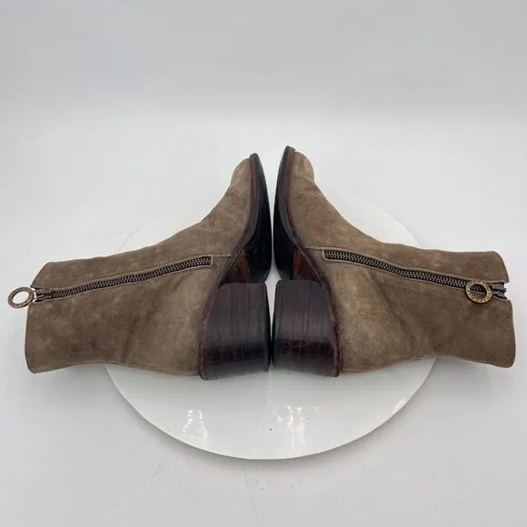 Fiorentini   Baker Women Size EU 35 US 5 Brown Suede Side Zip Ankle Pump Boot