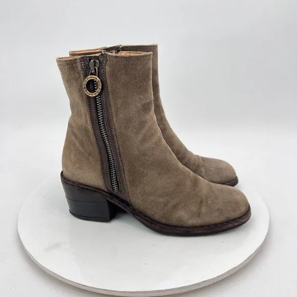 Fiorentini   Baker Women Size EU 35 US 5 Brown Suede Side Zip Ankle Pump Boot