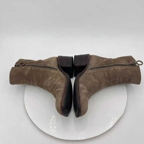 Fiorentini   Baker Women Size EU 35 US 5 Brown Suede Side Zip Ankle Pump Boot