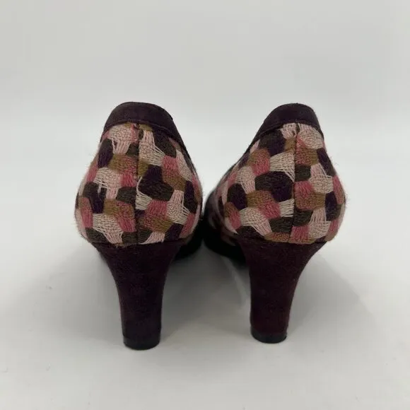 Fiorucci Purple Pink Suede Woven Fabric Pumps | Size 37EU