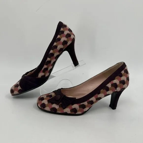 Fiorucci Purple Pink Suede Woven Fabric Pumps | Size 37EU
