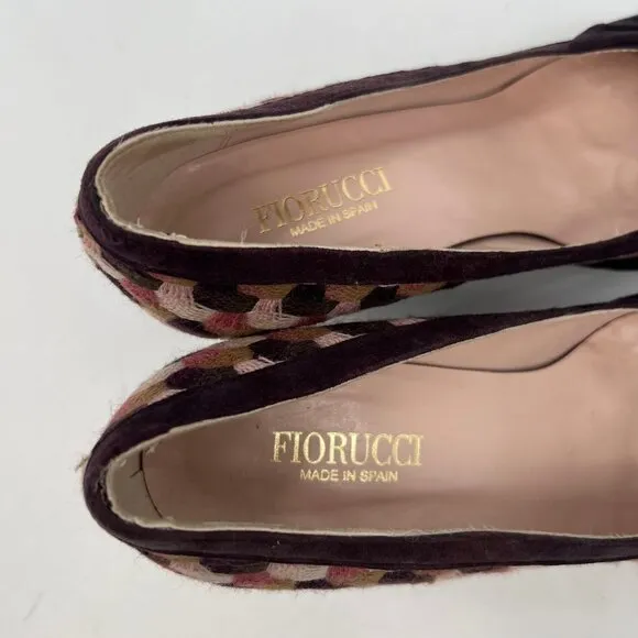 Fiorucci Purple Pink Suede Woven Fabric Pumps | Size 37EU