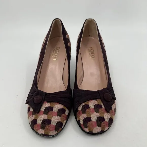 Fiorucci Purple Pink Suede Woven Fabric Pumps | Size 37EU