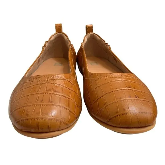 FitFlop Allegro Croco Ballerinas Flats Shoes Womens Size 10 Tan Slip On Leather