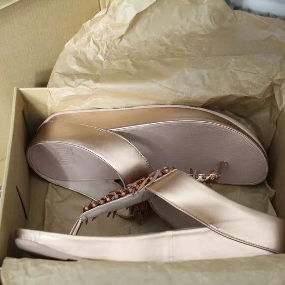 FitFlop RUMBA Beaded Toe-Post Sandals Size 11 NIB
