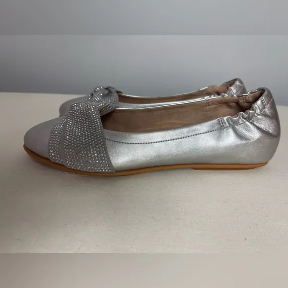 FitFlop Twiss Crystal Silver Ballet Flats Size‎ 7