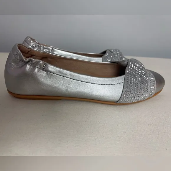 FitFlop Twiss Crystal Silver Ballet Flats Size‎ 7