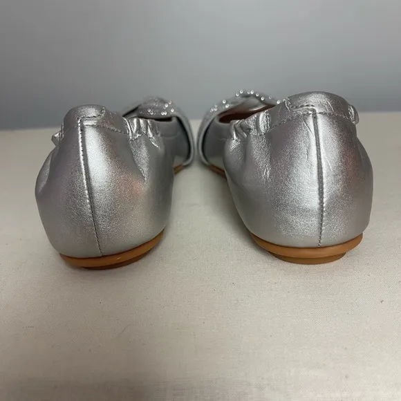 FitFlop Twiss Crystal Silver Ballet Flats Size‎ 7