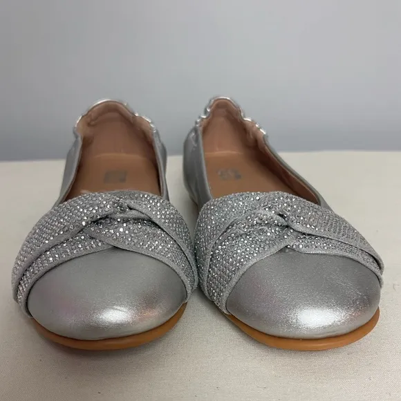 FitFlop Twiss Crystal Silver Ballet Flats Size‎ 7