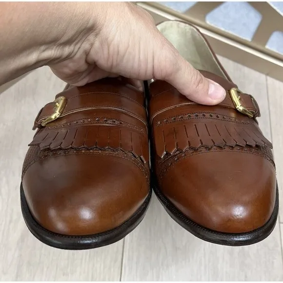 Florsheim Barletta Kilted Leather Slip On Loafers Shoes Men Sz  10.5 D Brown