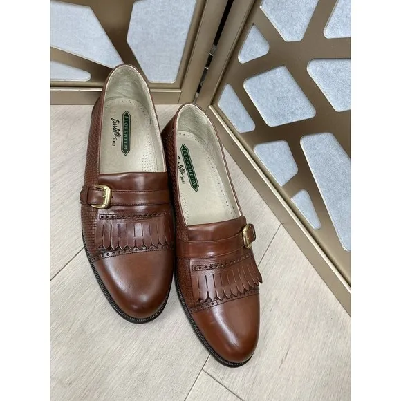 Florsheim Barletta Kilted Leather Slip On Loafers Shoes Men Sz  10.5 D Brown