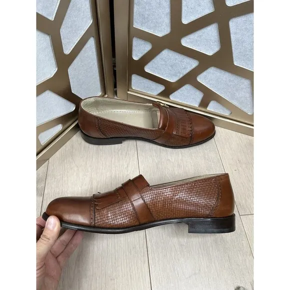Florsheim Barletta Kilted Leather Slip On Loafers Shoes Men Sz  10.5 D Brown