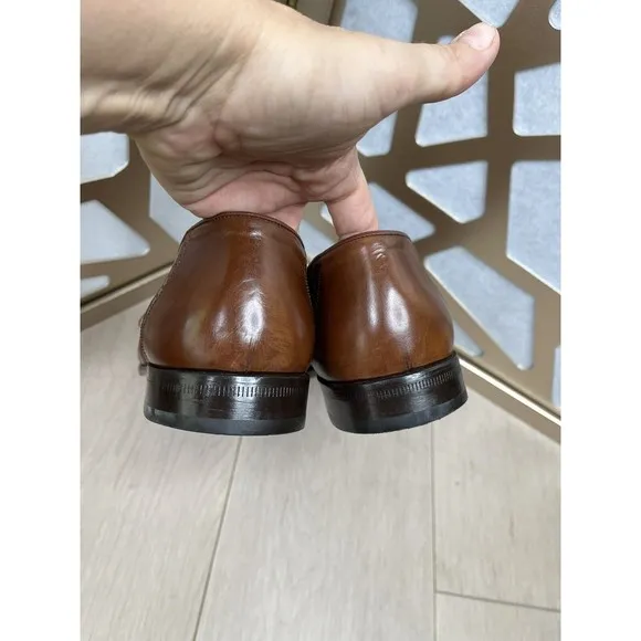 Florsheim Barletta Kilted Leather Slip On Loafers Shoes Men Sz  10.5 D Brown