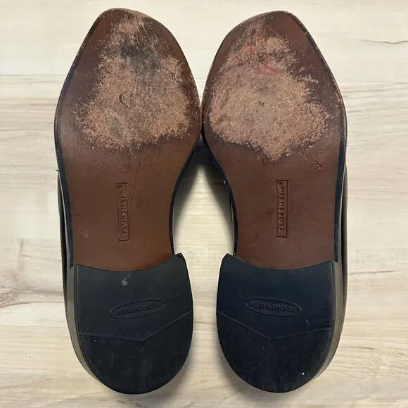 FLORSHEIM Men 9.5D Black Leather Tassel Brogue Loafer Shoes