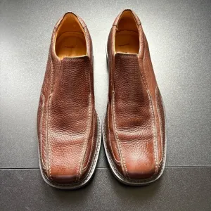 Florsheim Men's Derek Cognac Brown Leather Slip-On Shoes sheepskin office 8.5