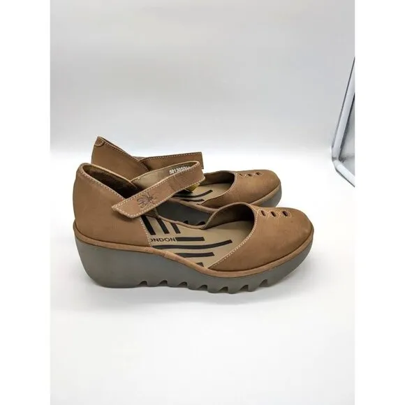Fly London Ankle Strap Sandals Women's Size US 8 EU 39 BISO305FLY Wedge Boho NEW
