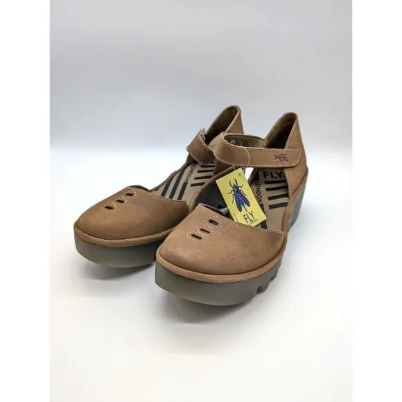 Fly London Ankle Strap Sandals Women's Size US 8 EU 39 BISO305FLY Wedge Boho NEW