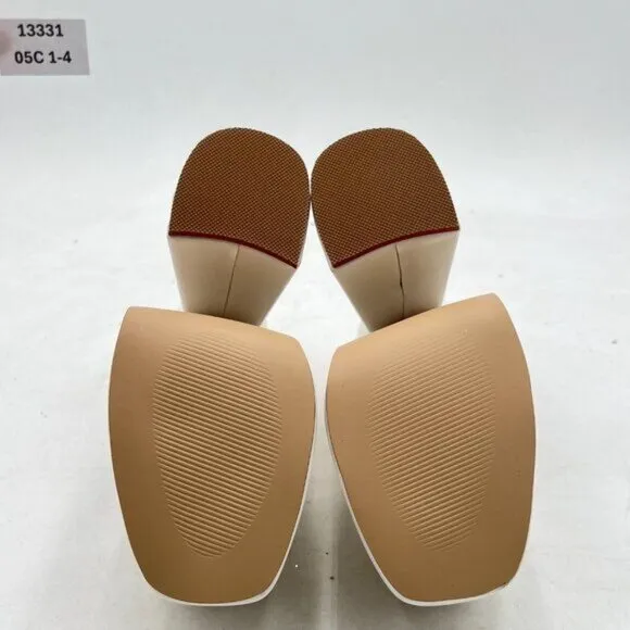 FOWT White Thick Platform Square Toe Pump Sexy Block High Heels Ankle Strap Shoe